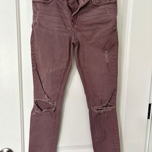 Abercrombie & Fitch Women's Distressed Mauve Jeans